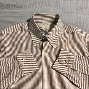 Brooks Brothers Men's Supima Cotton Pin Striped Button-Down Shirt Sz 14 1/2 - 33